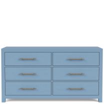 Rosalie 66&quot; 6-Drawer Dresser-Blue