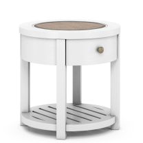 Rosalie Round End Table - White